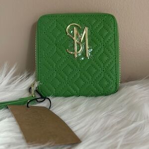 NWT Steve Madden Bright Green Zip Around Wallet